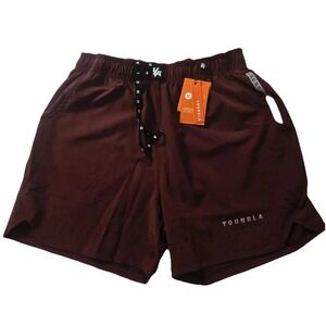 YoungLa Sprint Shorts Men's Medium Burgundy Stretch Running‎ Gym Workout 146